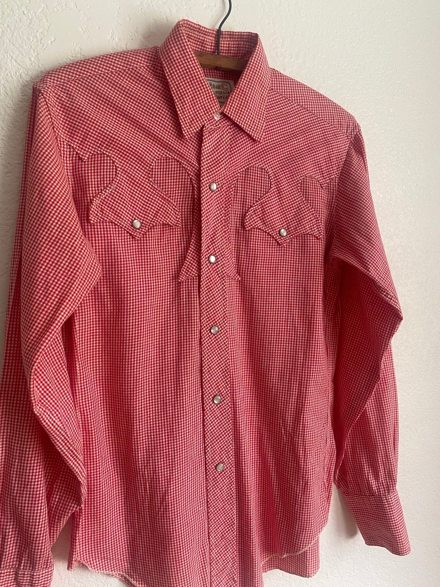 1960s/ 1970s H bar C pearl snap button up shirt plaid medium