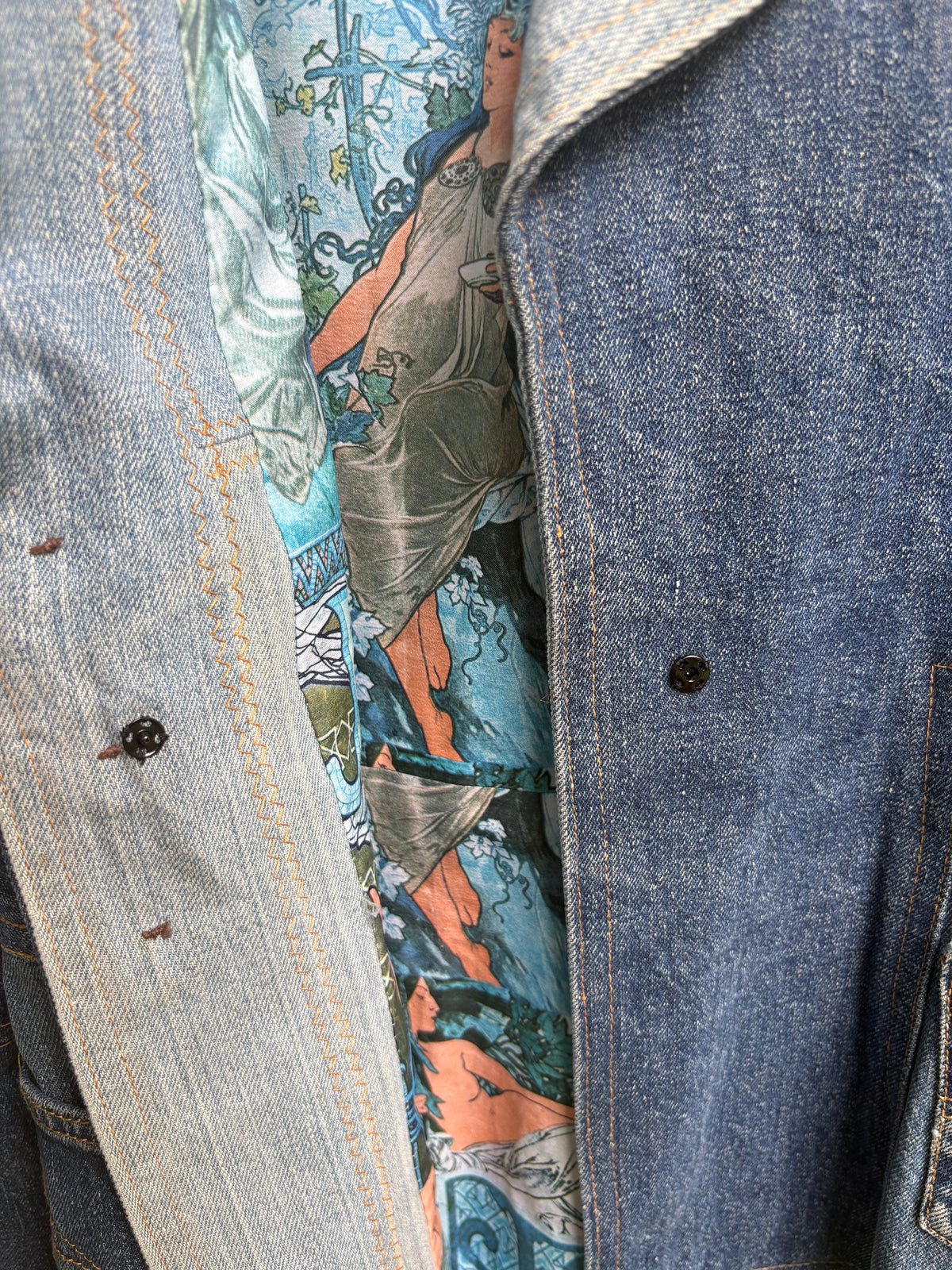 1970s Patchwork Selvedge Denim Jacket small/medium