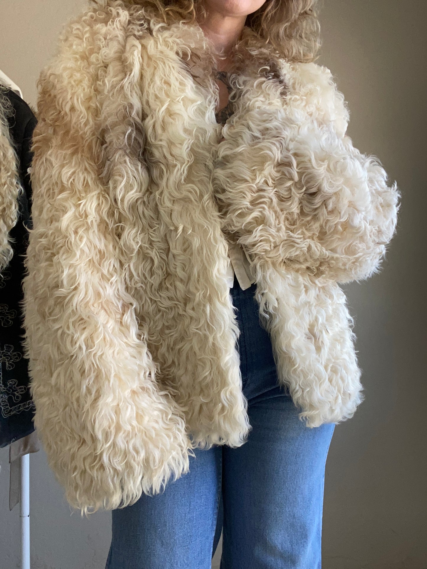 1970s Soft Curly Lamb Fur Jacket