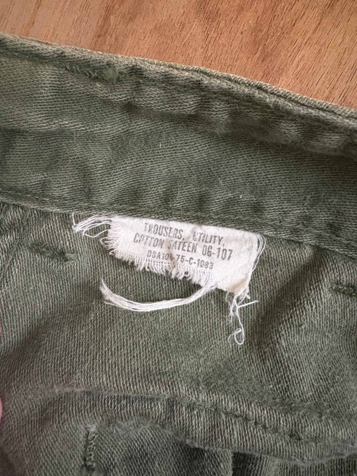 1970s Vietnam era Military Og 107 trousers 29x28