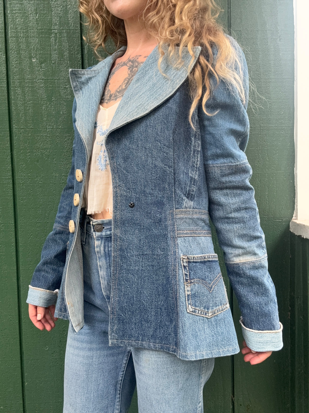 1970s Patchwork Selvedge Denim Jacket small/medium