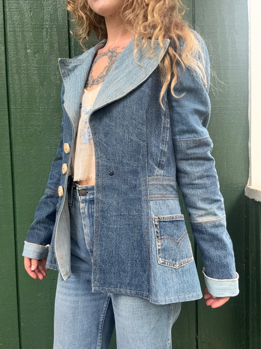 1970s Patchwork Selvedge Denim Jacket small/medium