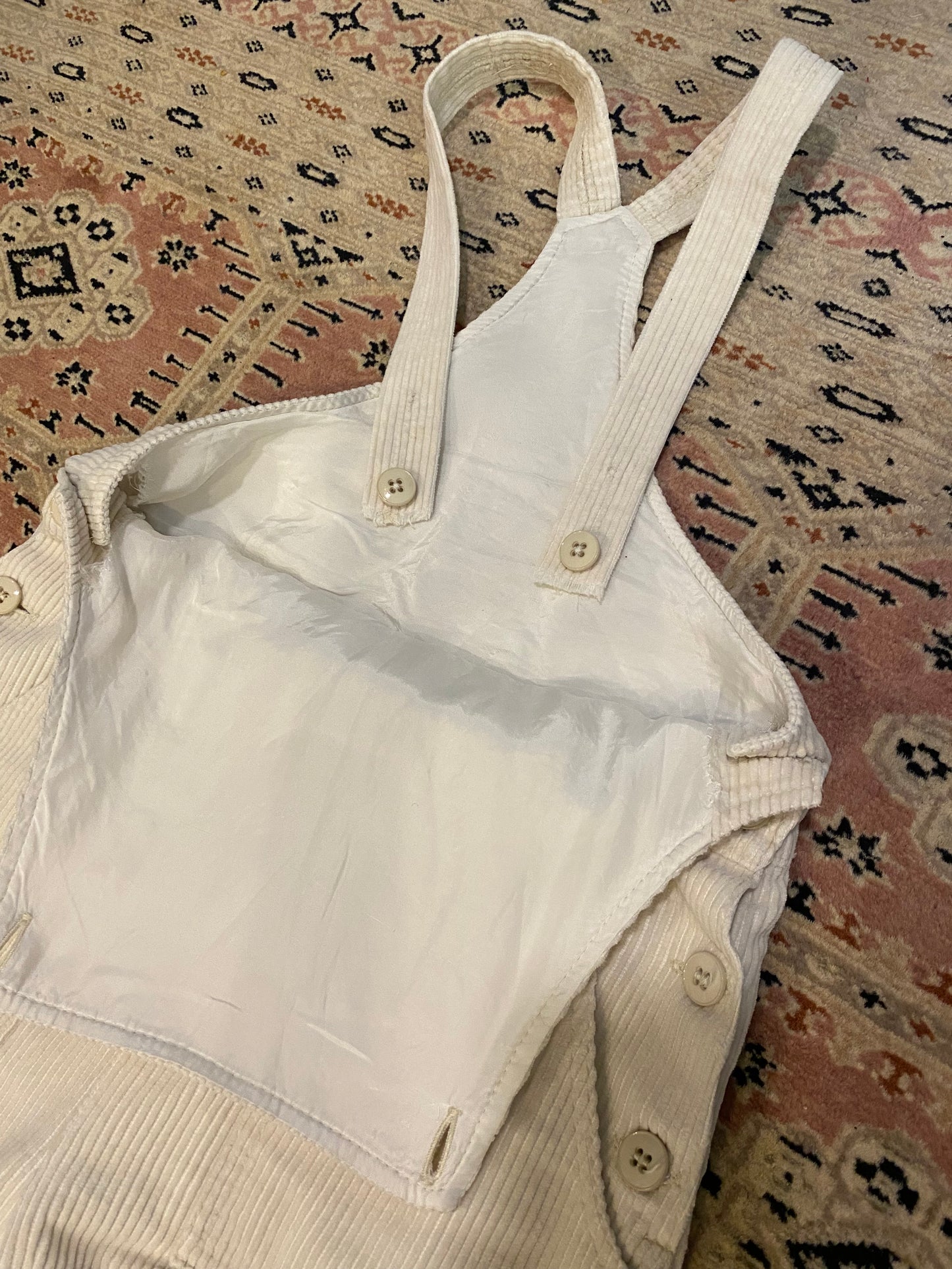 70s/80s Cream Corduroy Overalls