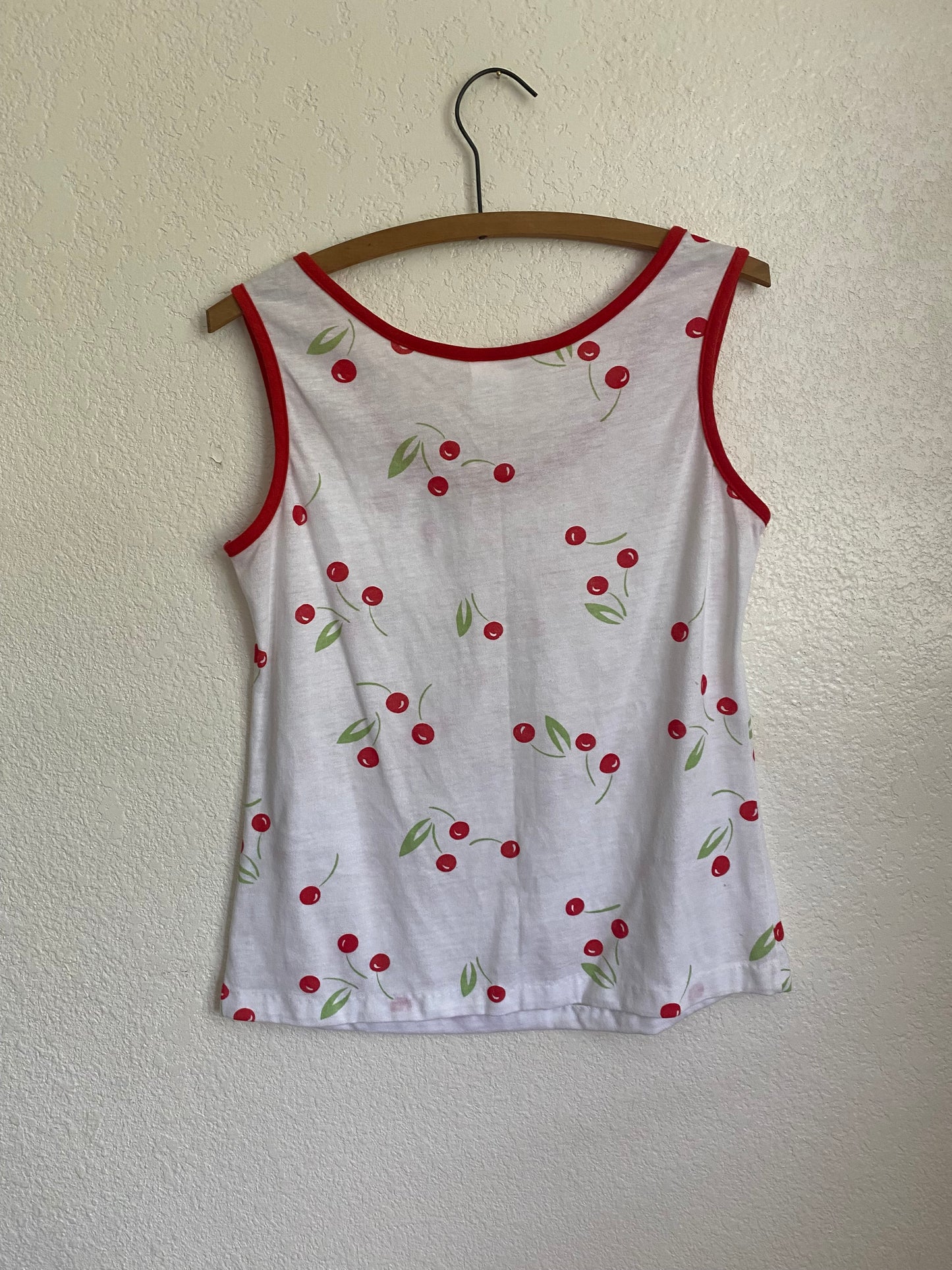 70s/80s cherry tank top and blouse set Medium