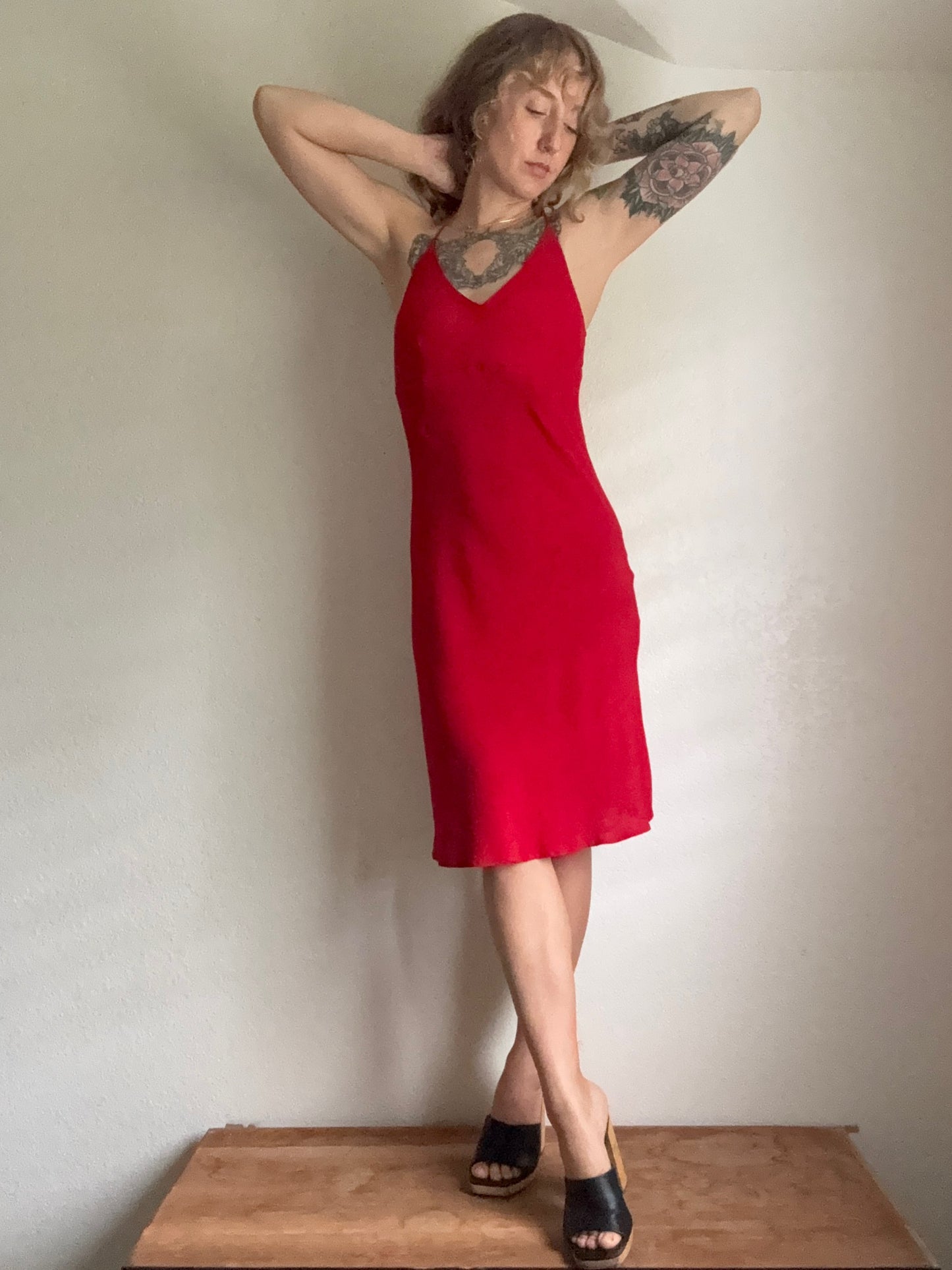 1990s Kamellia by P.R. Red Cocktail dress Medium