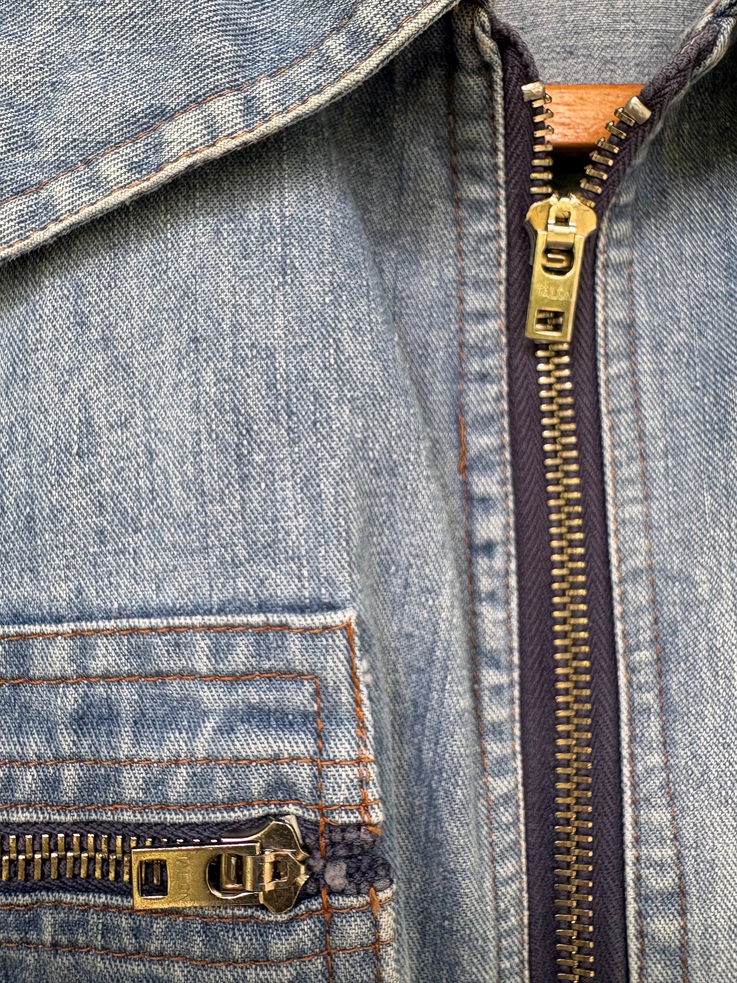 1970s Long Sleeve Bell Bottom Denim Jumpsuit Mr Berrie