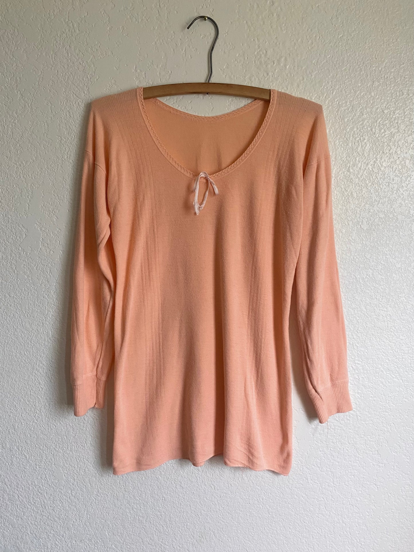 1930s or 1940s peach thermal shirt