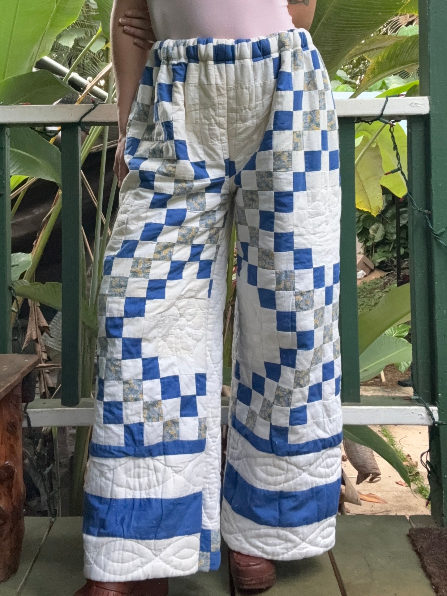 Vintage Upcycled Patchwork Quilt Wide Leg Pants