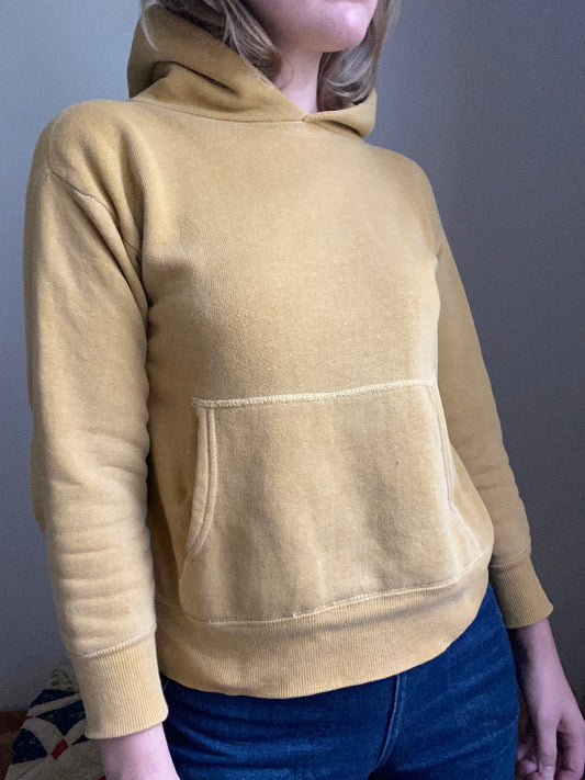 1950s Mustard Yellow Hoodie Sweatshirt