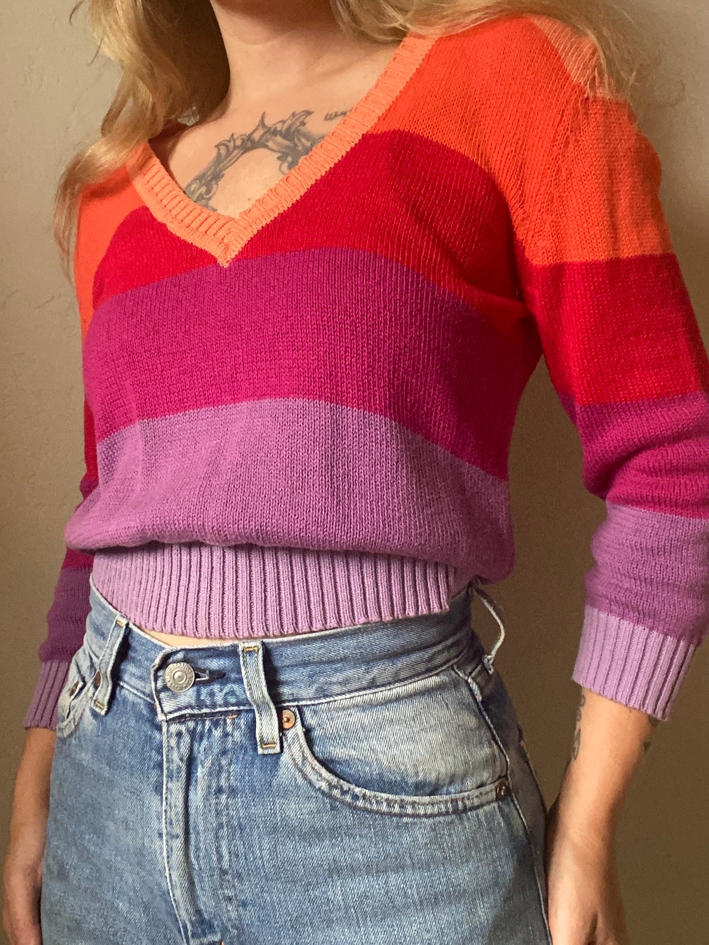 70s/80s Striped Sweater Blouse