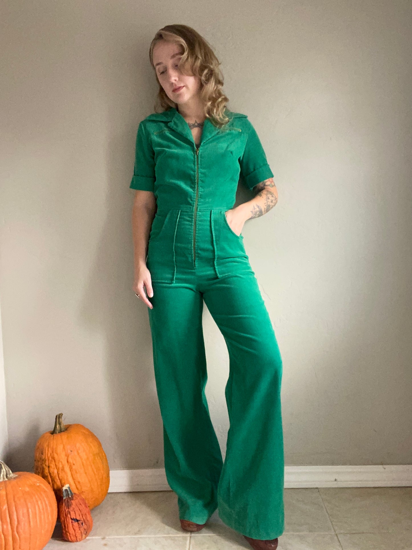 1970’s Green Corduroy Jumpsuit