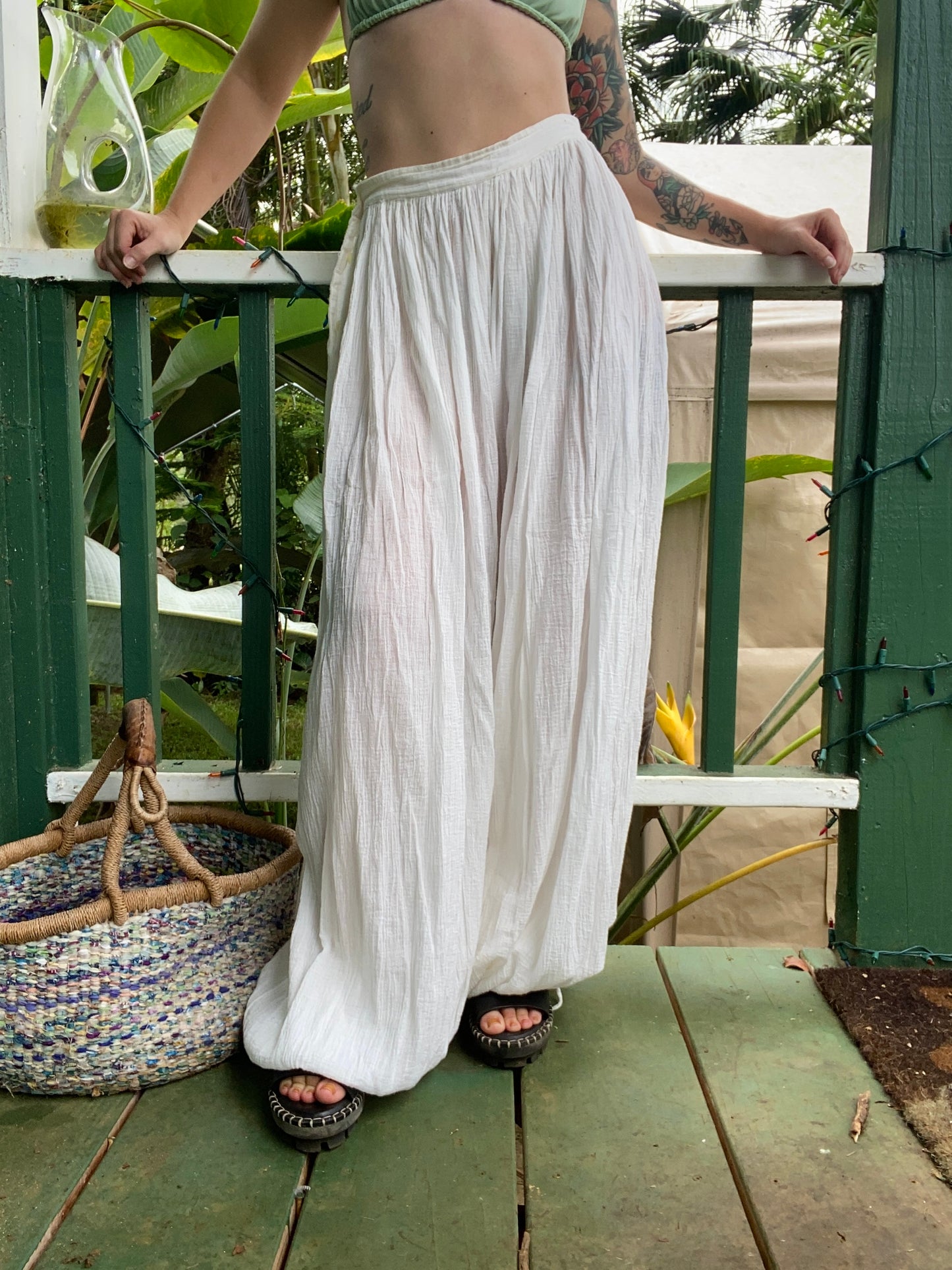 1970s Gauze Cotton balloon pants