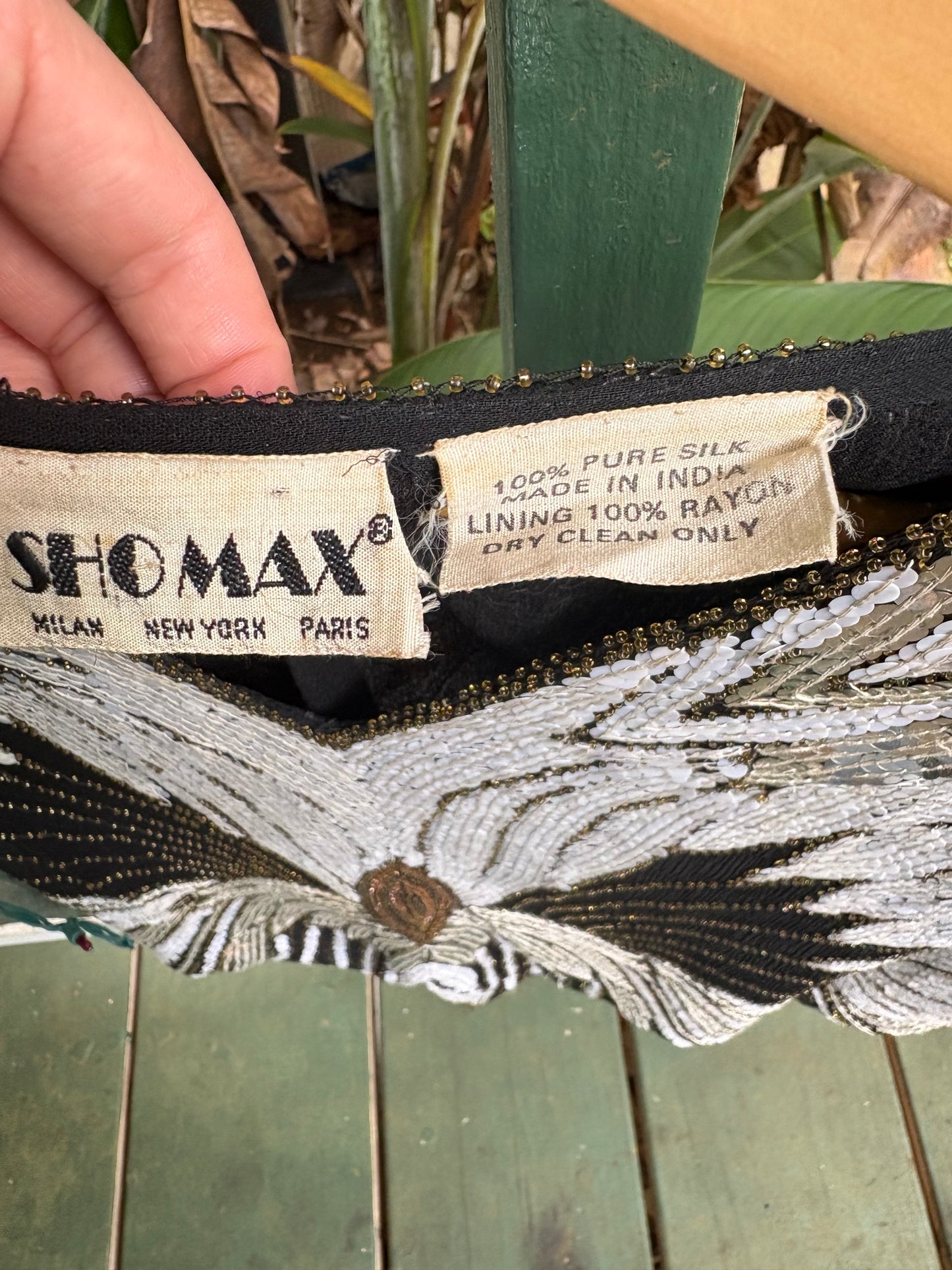 1980s Sho Max Butterfly Sequin Top