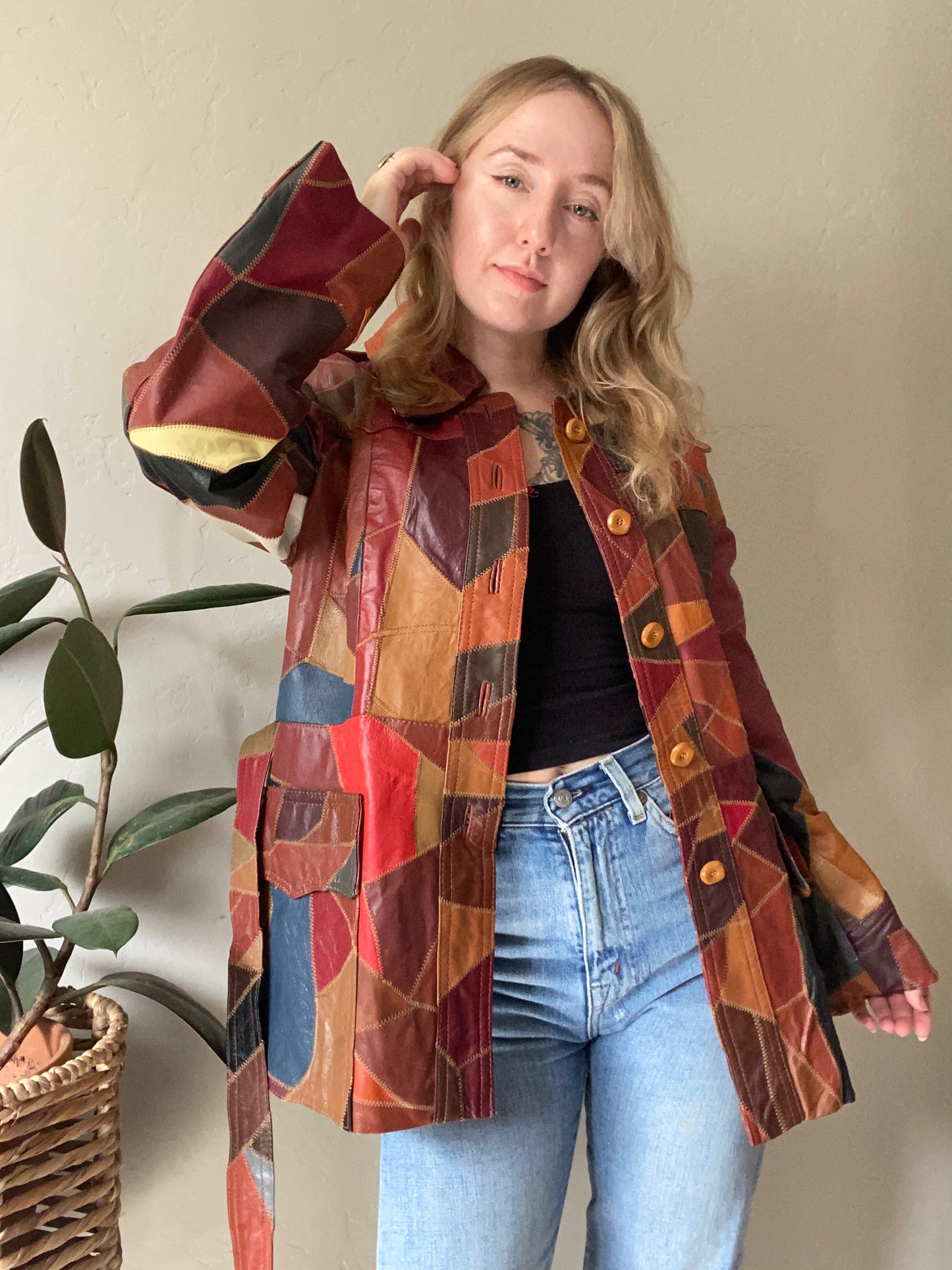 1970s Patchwork Leather Jacket