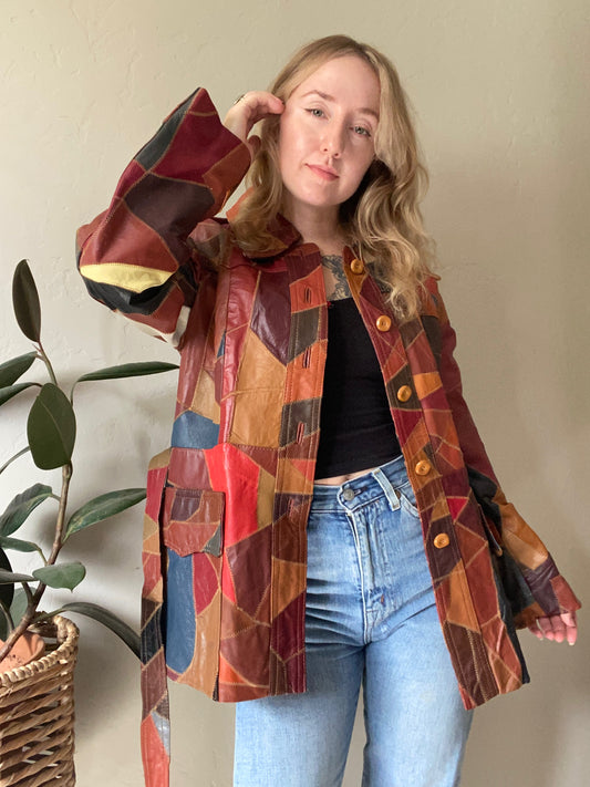 1970s Patchwork Leather Jacket