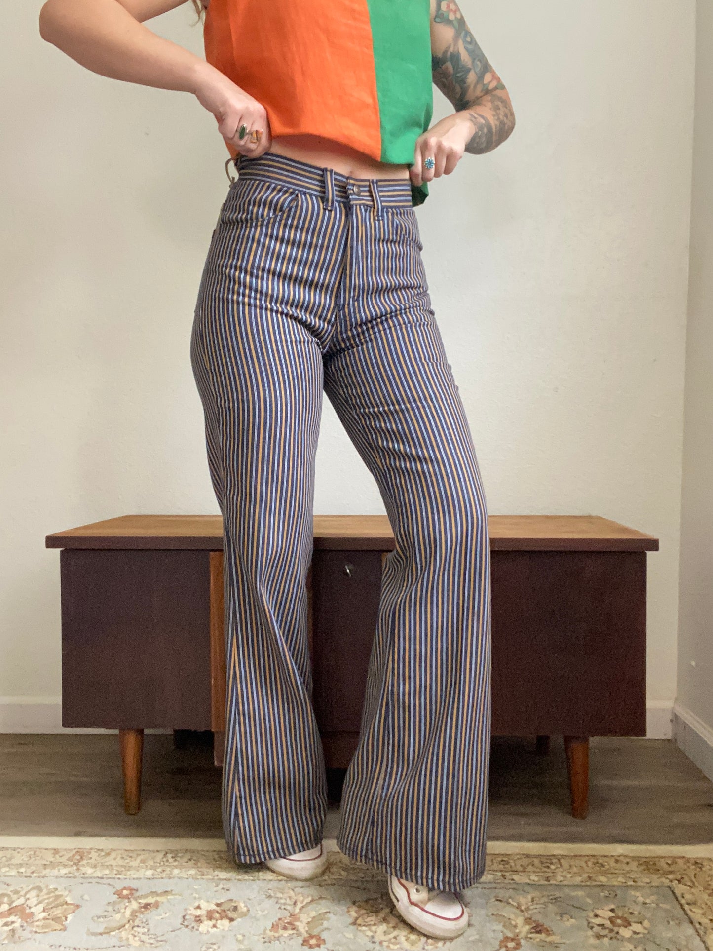 1970s Levi’s for Gals big E Striped Denim Jeans