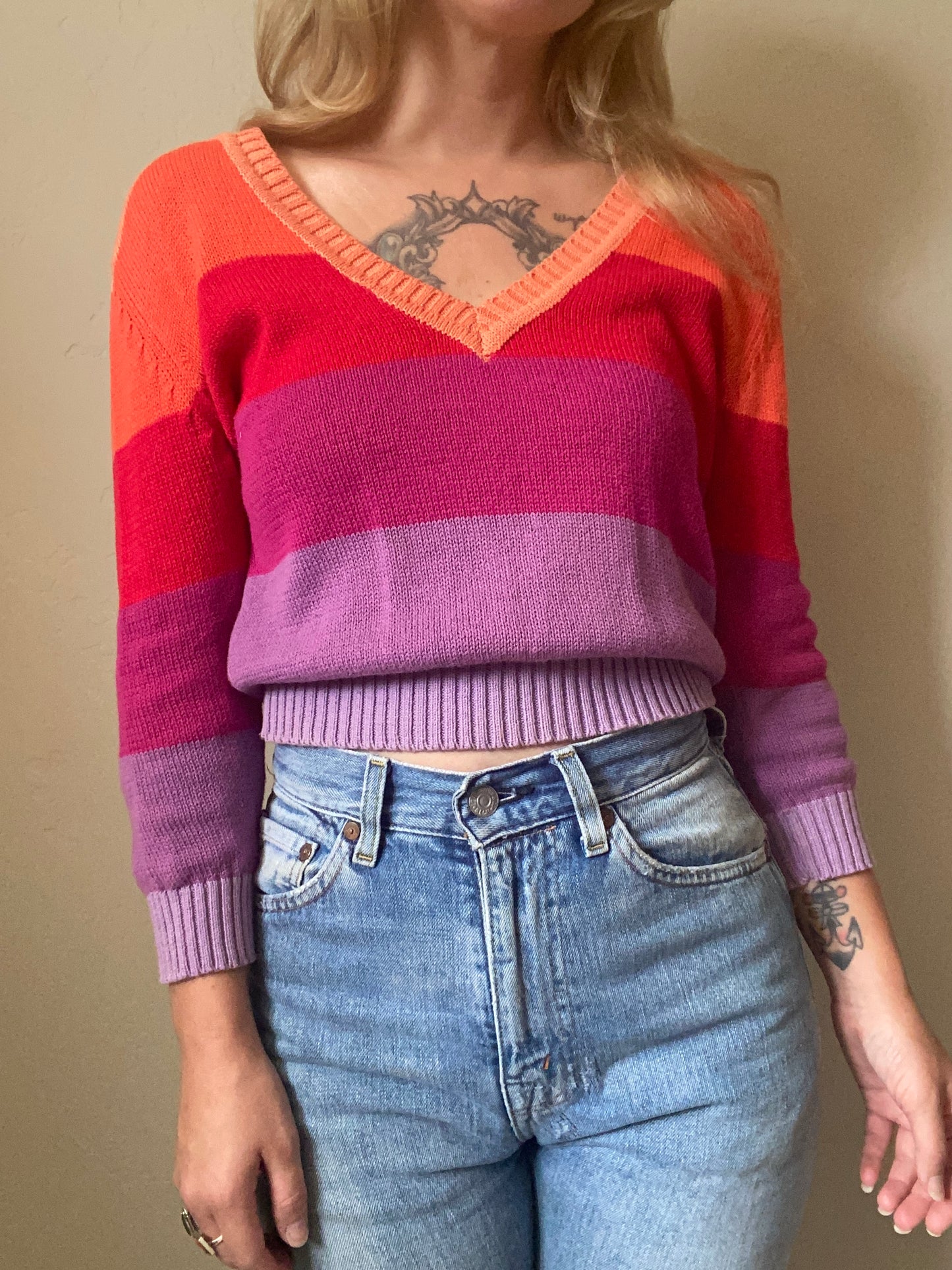 70s/80s Striped Sweater Blouse