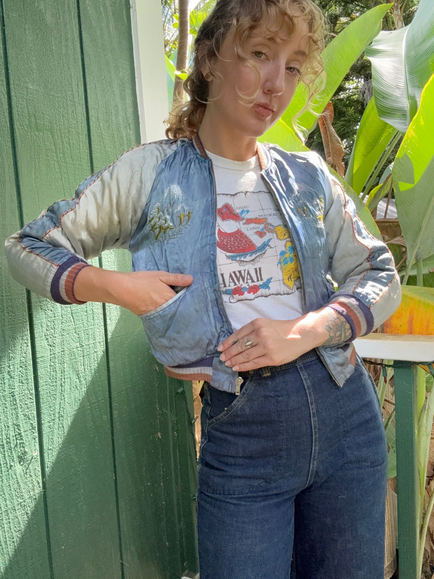 1940s WWII Sukajan Reversible Souvenir Jacket Kids Large or Women’s XS