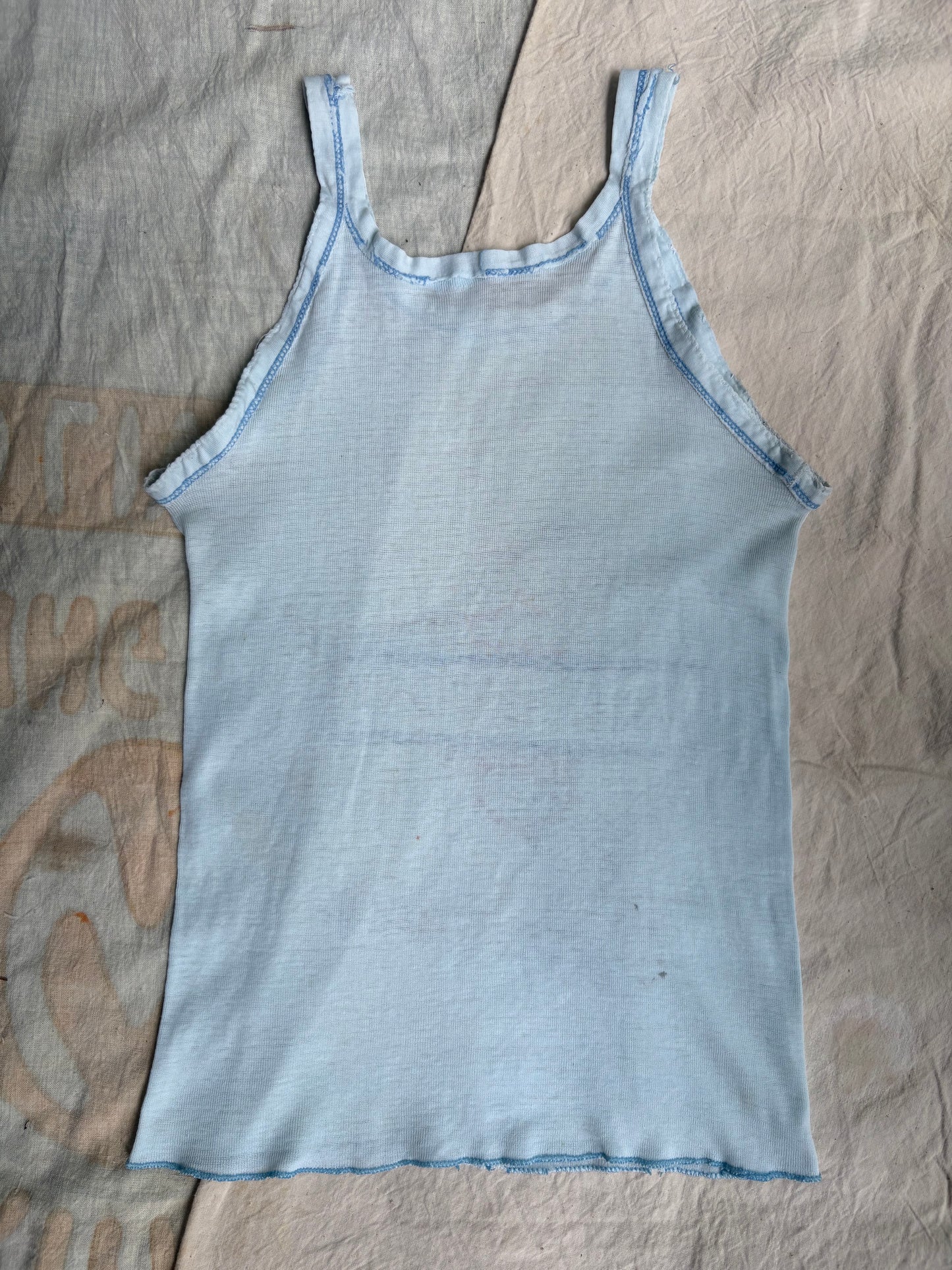 1970s blue Harley Davidson tank top