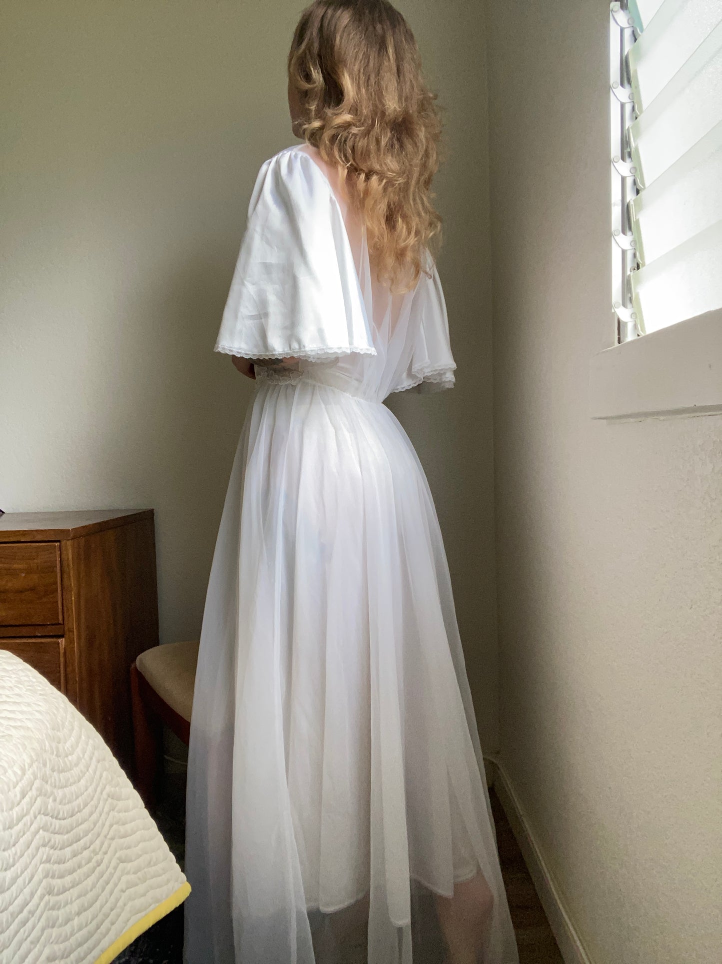 1980s Val Mode Lingerie Bridal Peignoir Set Nightgown Robe