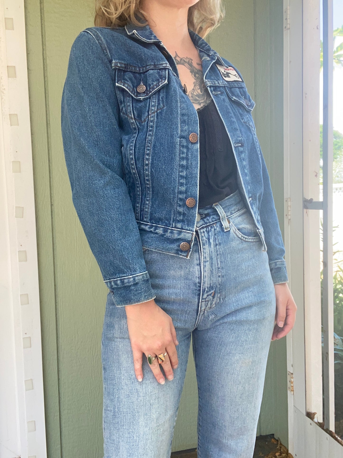 1970s Harley Davidson Roebucks Denim Jacket XS S