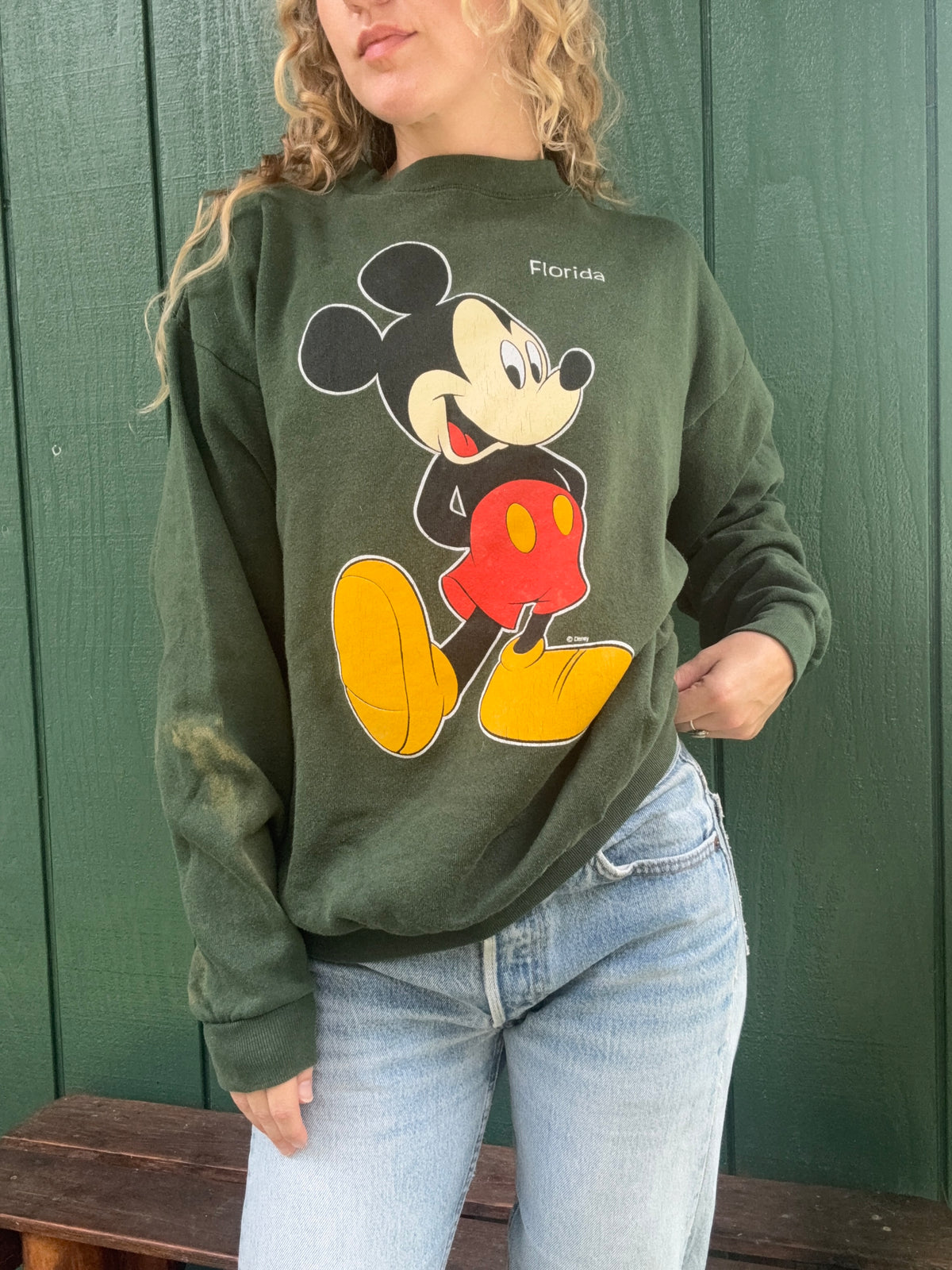 1990s Tultex Disney Mickey Mouse Florida green sweatshirt Medium