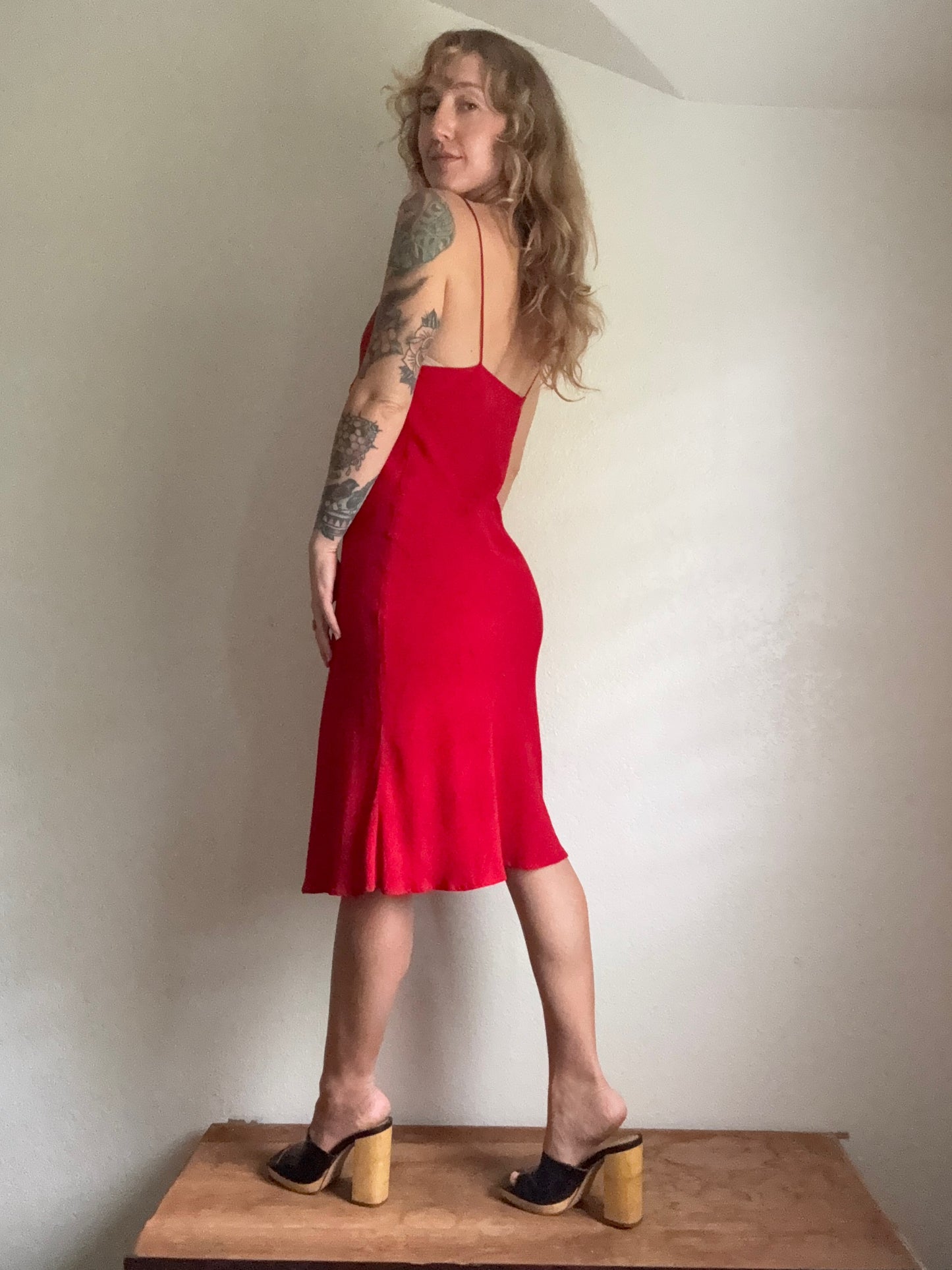 1990s Kamellia by P.R. Red Cocktail dress Medium