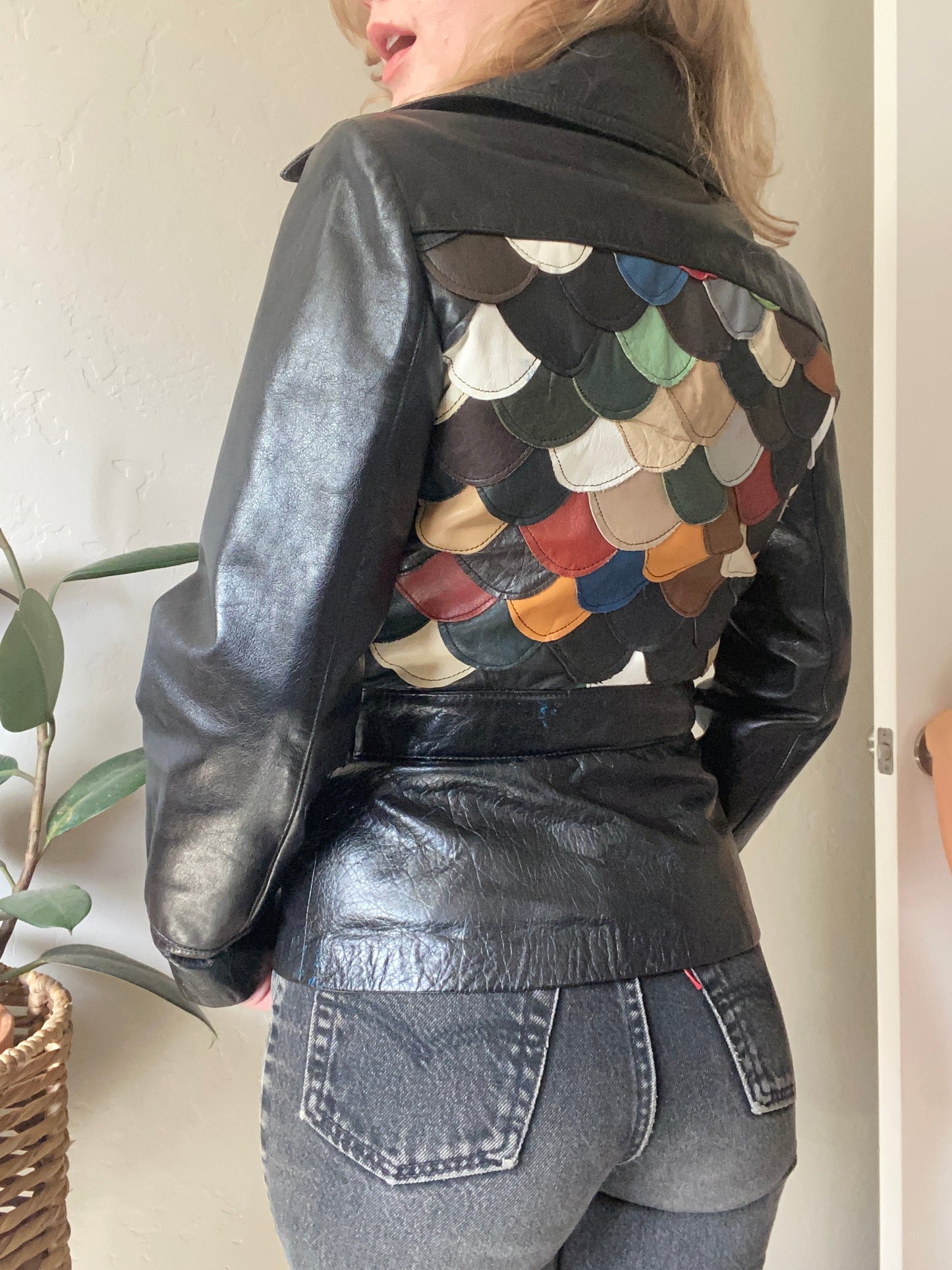 1970s Fish Scale Leather Jacket