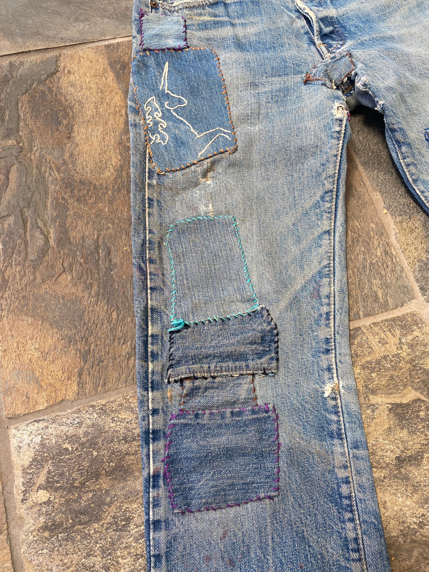 1970s Patchwork 501 Selvedge Levi’s 26 x 29