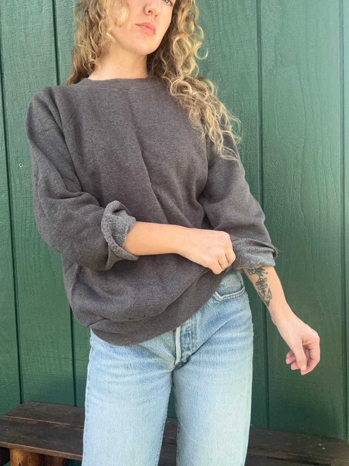 1980s dark grey Steinwurtzel raglan sweatshirt Medium