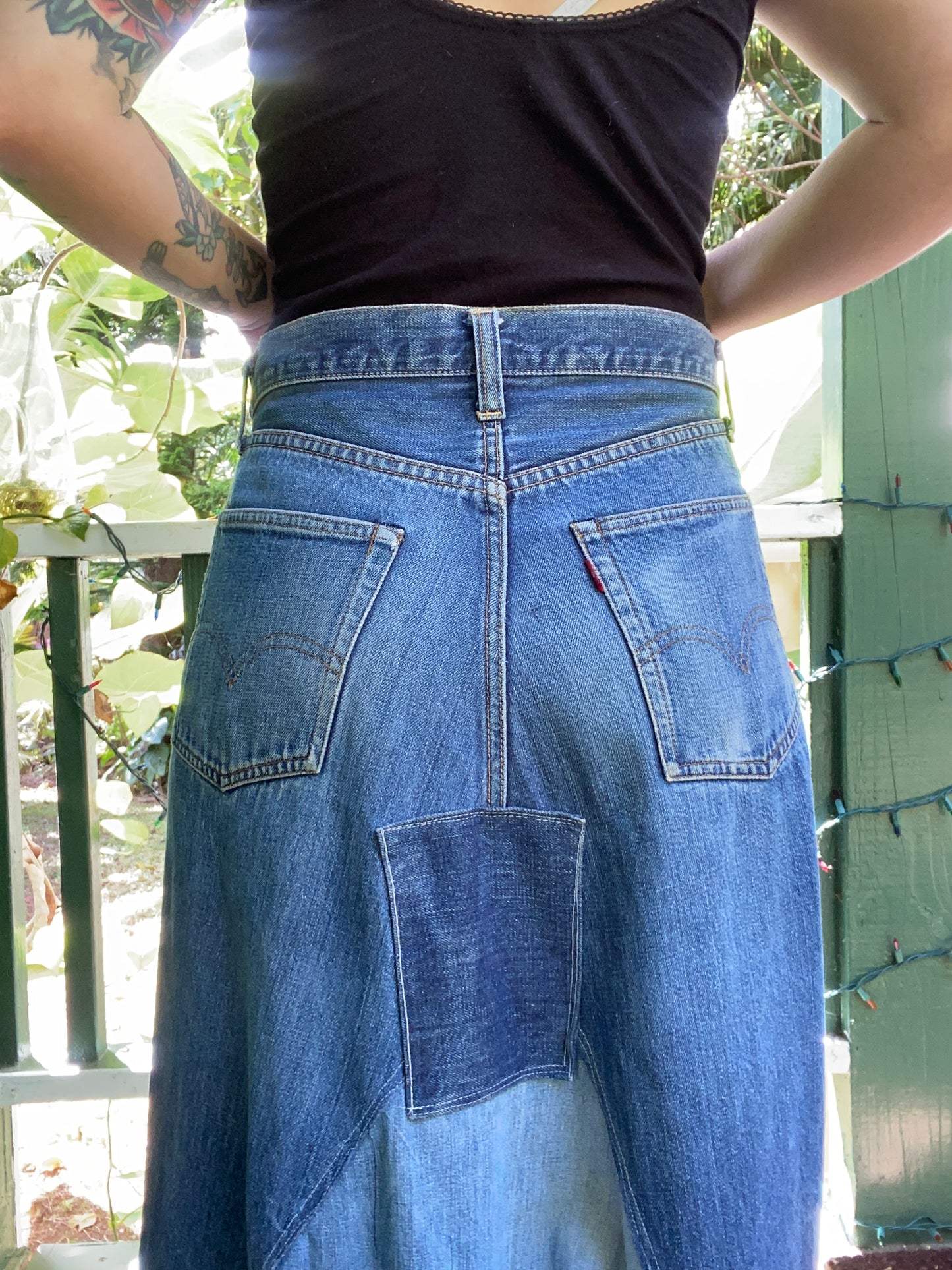 1950s Levis big E Reconstructed Selvedge Denim Skirt 29” waist