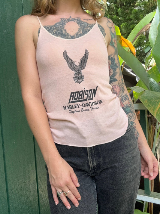 1970s pink Harley Davidson tank top Daytona Beach Robison