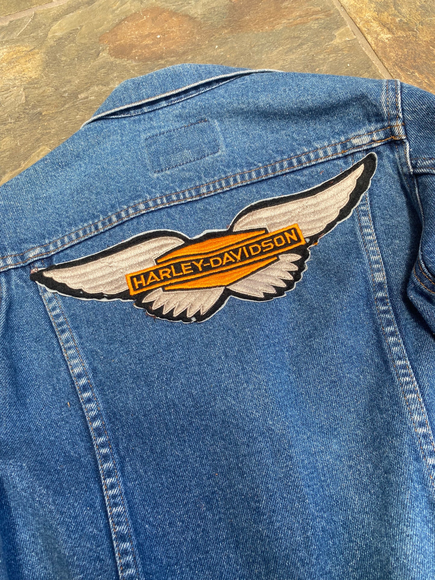 1970s Harley Davidson Roebucks Denim Jacket XS S