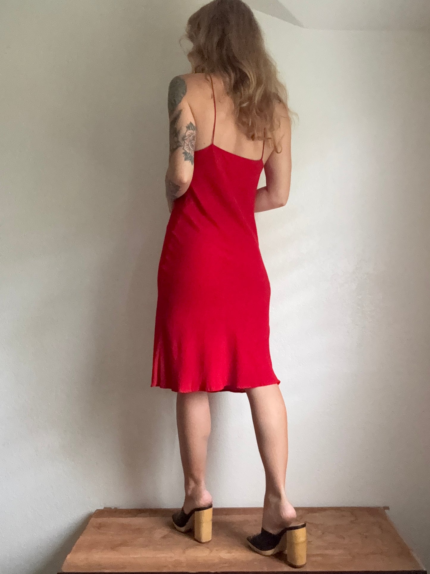 1990s Kamellia by P.R. Red Cocktail dress Medium