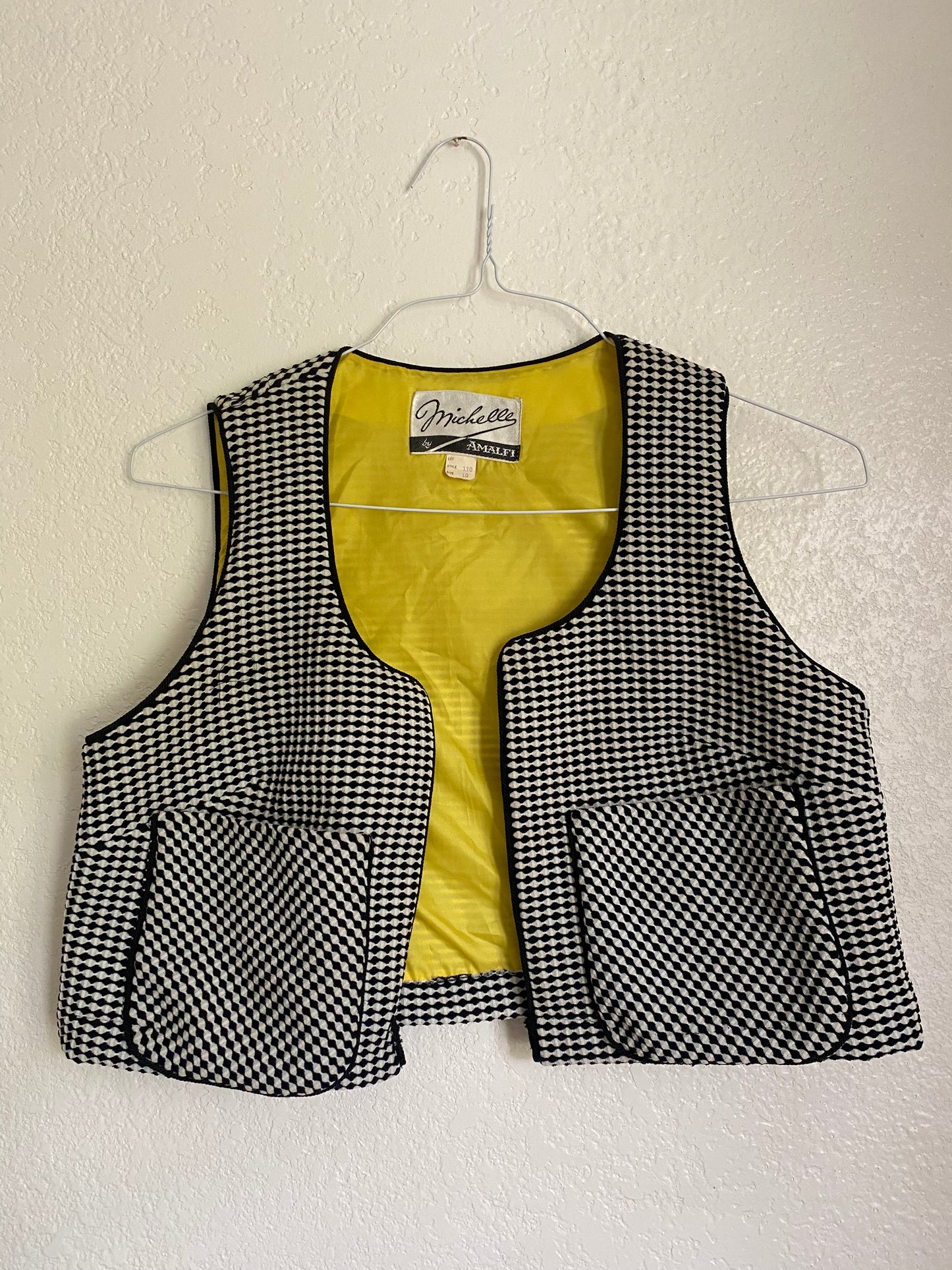 1970s reworked Michelle by Almalfi houndstooth pants vest set