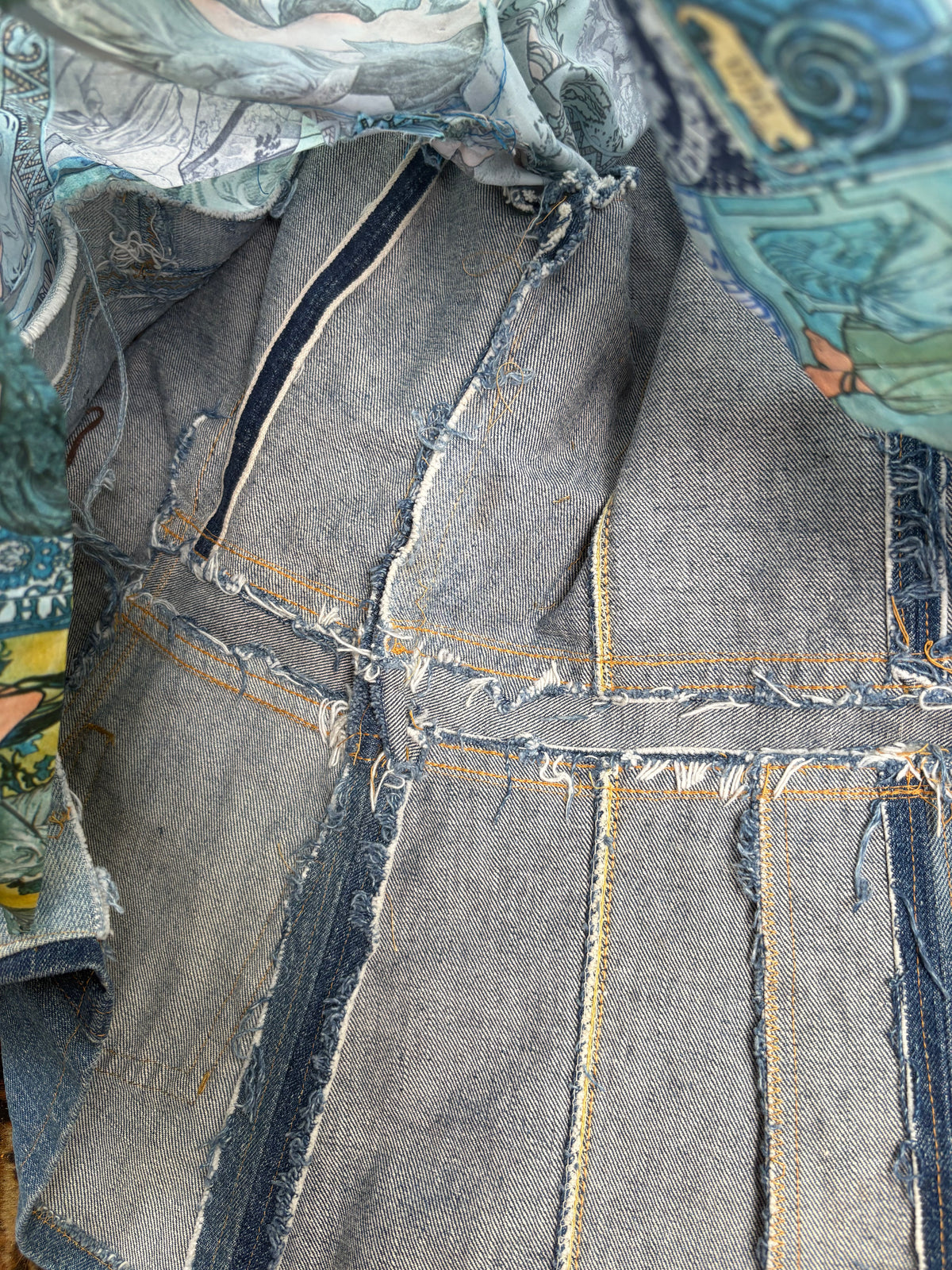1970s Patchwork Selvedge Denim Jacket small/medium