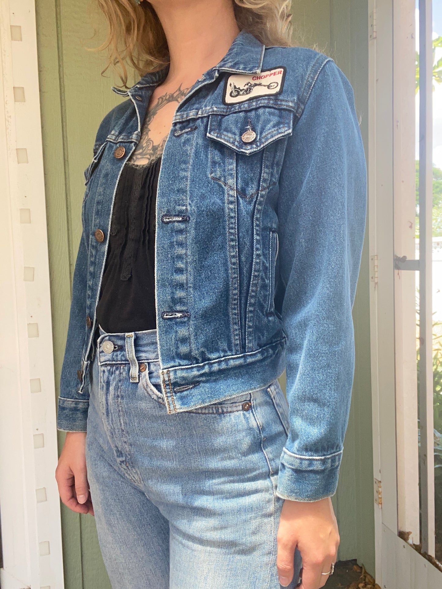 1970s Harley Davidson Roebucks Denim Jacket XS S