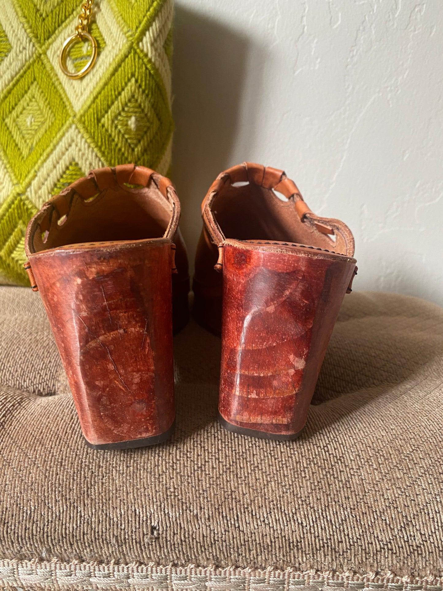 1970s Wooden Clogs size 8 (actual 7.5)