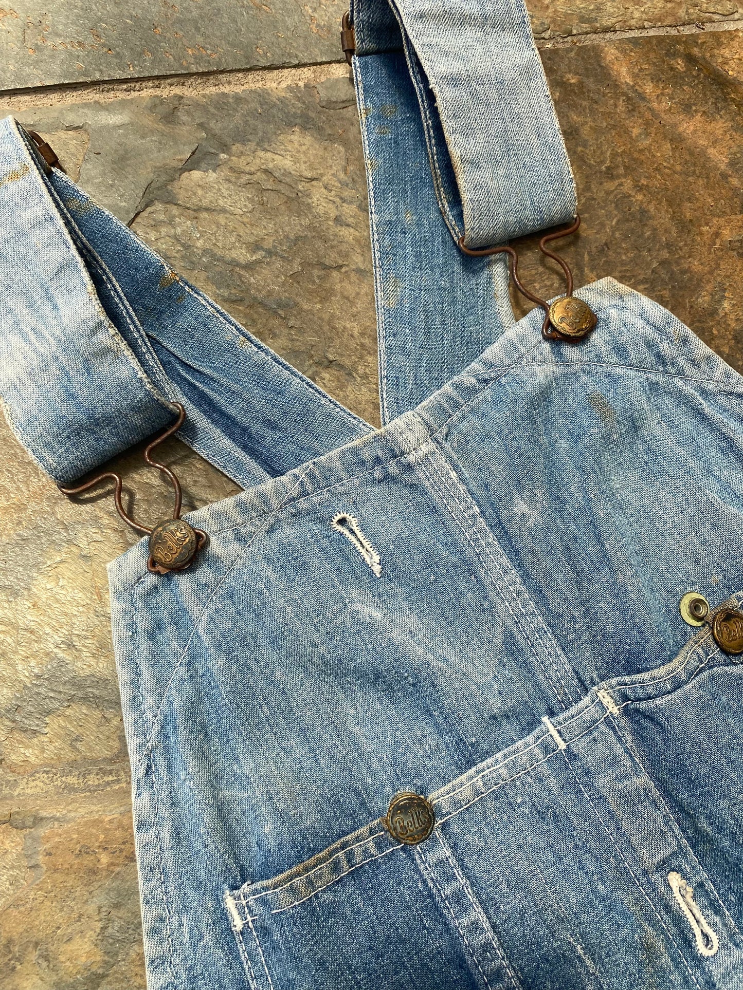 1950s Jack Rabbit Sanforized Denim Overalls 36x35