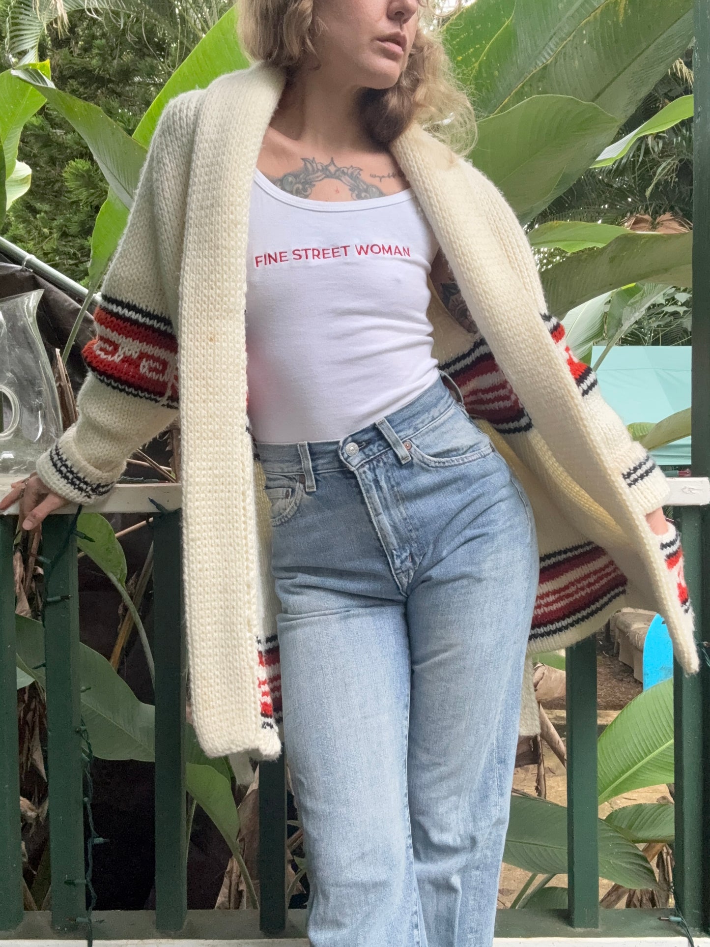 1970s chunky handmade shawl collar cardigan