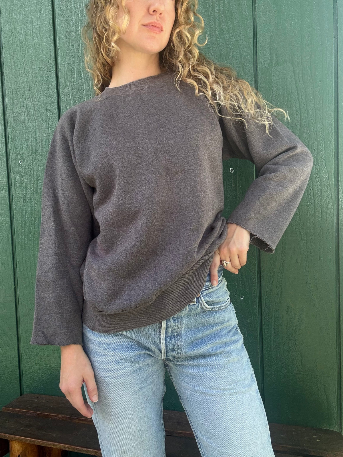 1980s dark grey Steinwurtzel raglan sweatshirt Medium