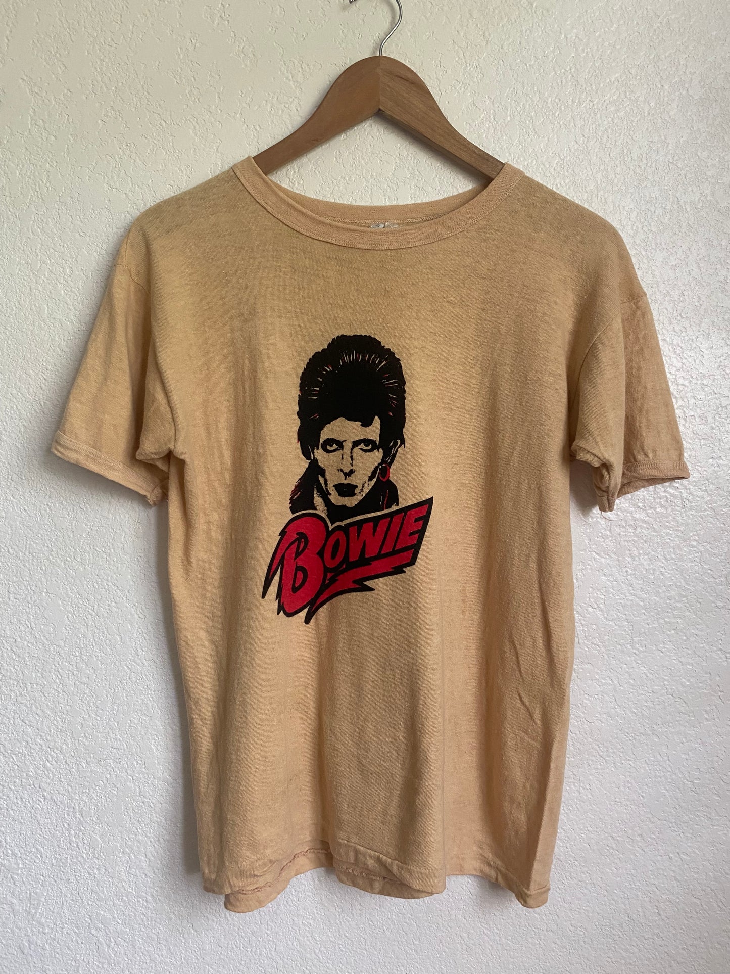 1970s David Bowie Diamond Dogs Ringer T Shirt Medium