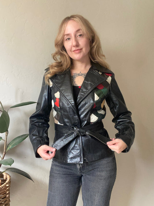 1970s Fish Scale Leather Jacket