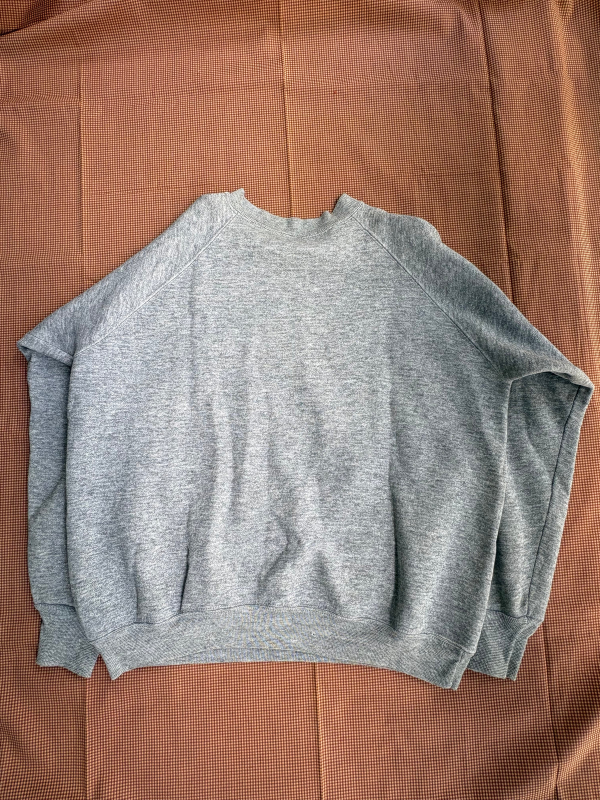 1980s/1990s V stitch Heather grey raglan sweatshirt Large