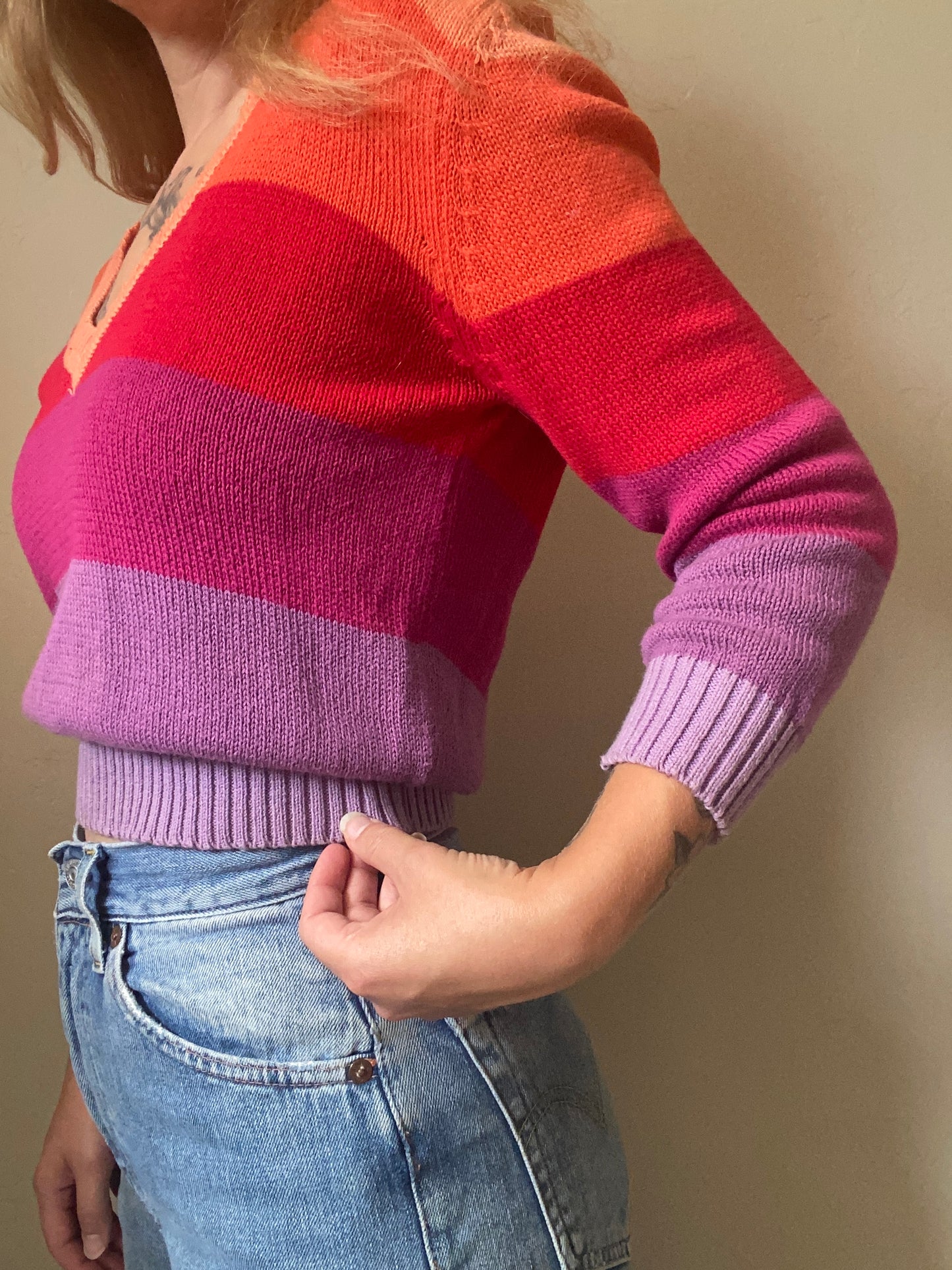 70s/80s Striped Sweater Blouse