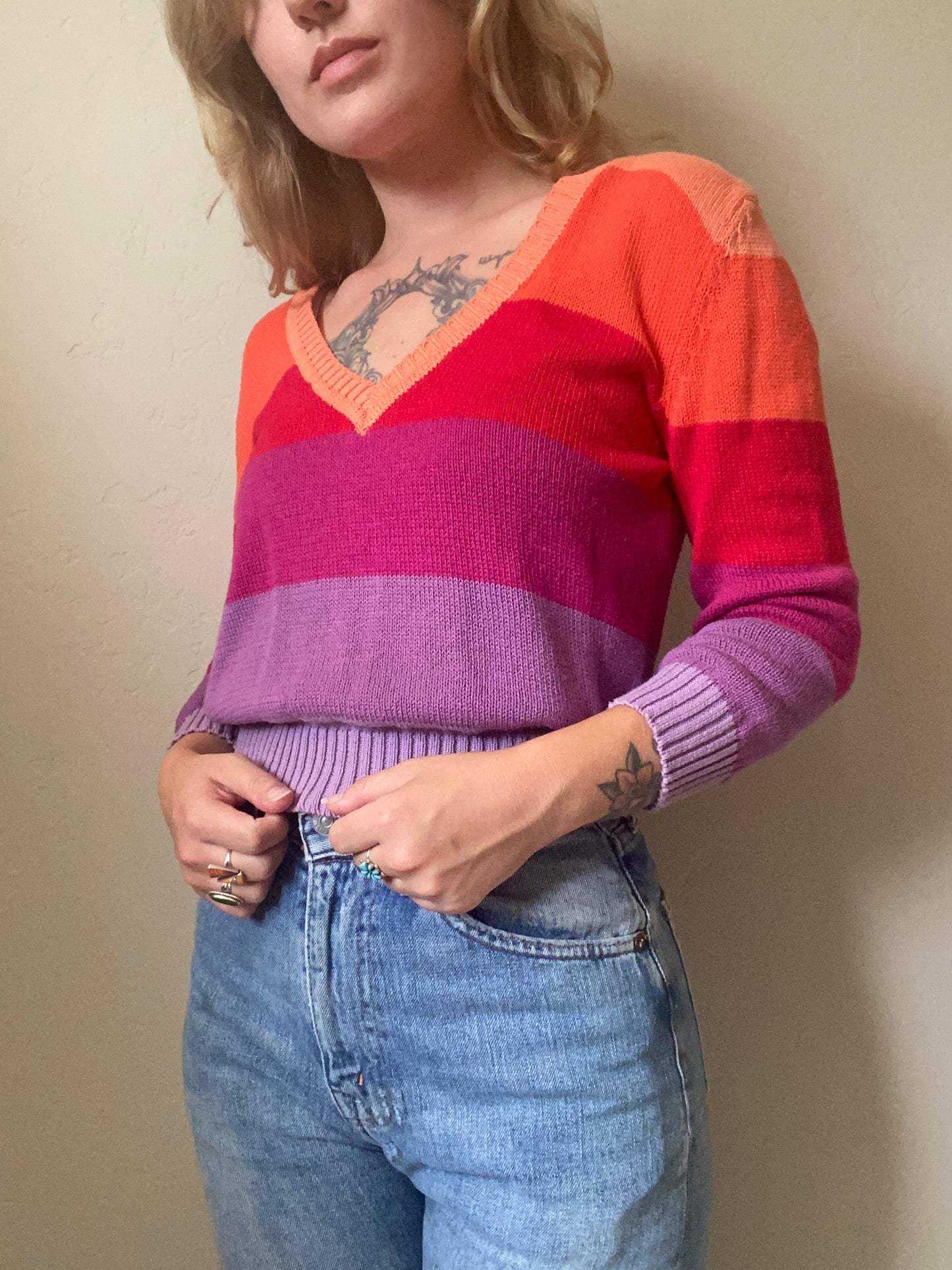 70s/80s Striped Sweater Blouse