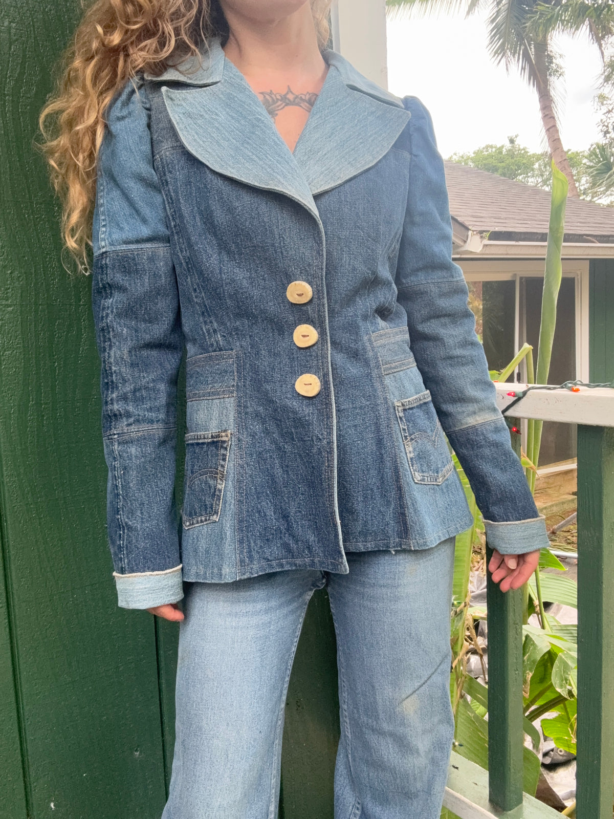 1970s Patchwork Selvedge Denim Jacket small/medium