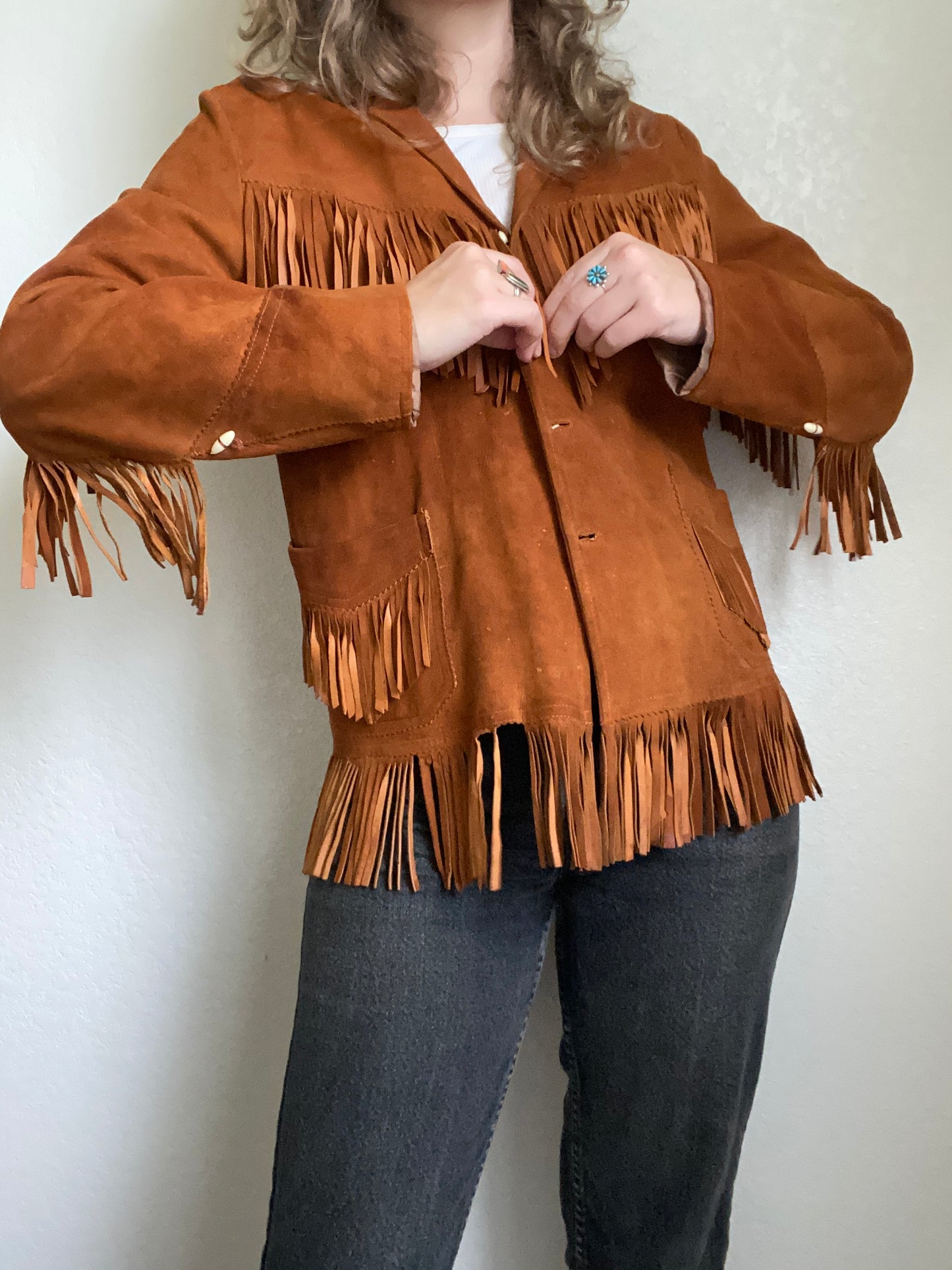 1960s 1970s Sylvia Leather Fringe Jacket