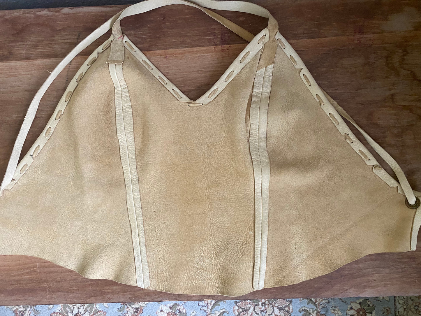 Vintage Buckskin cream open back top