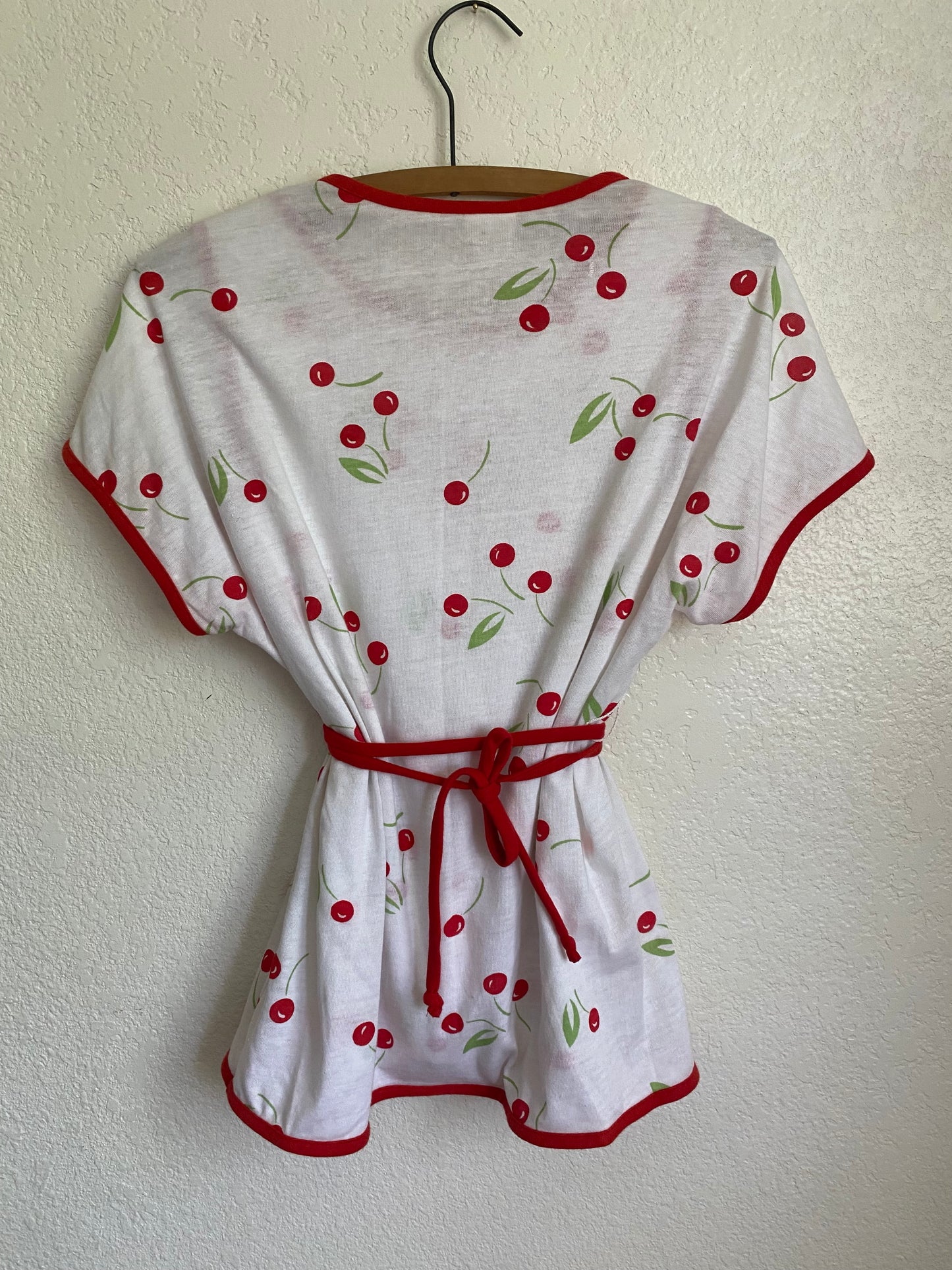 70s/80s cherry tank top and blouse set Medium